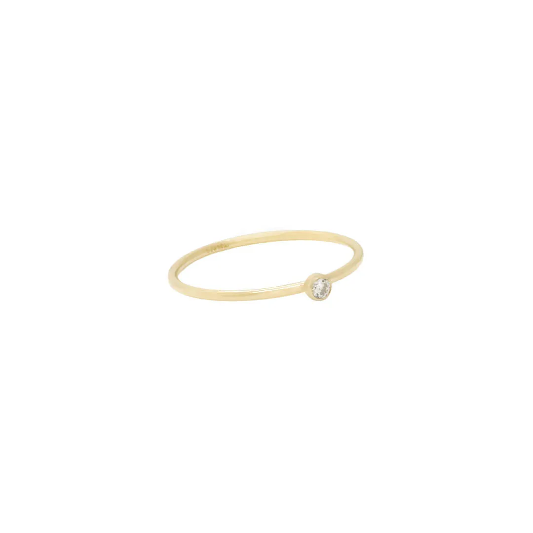 Dainty Solitaire Ring - Gold Filled