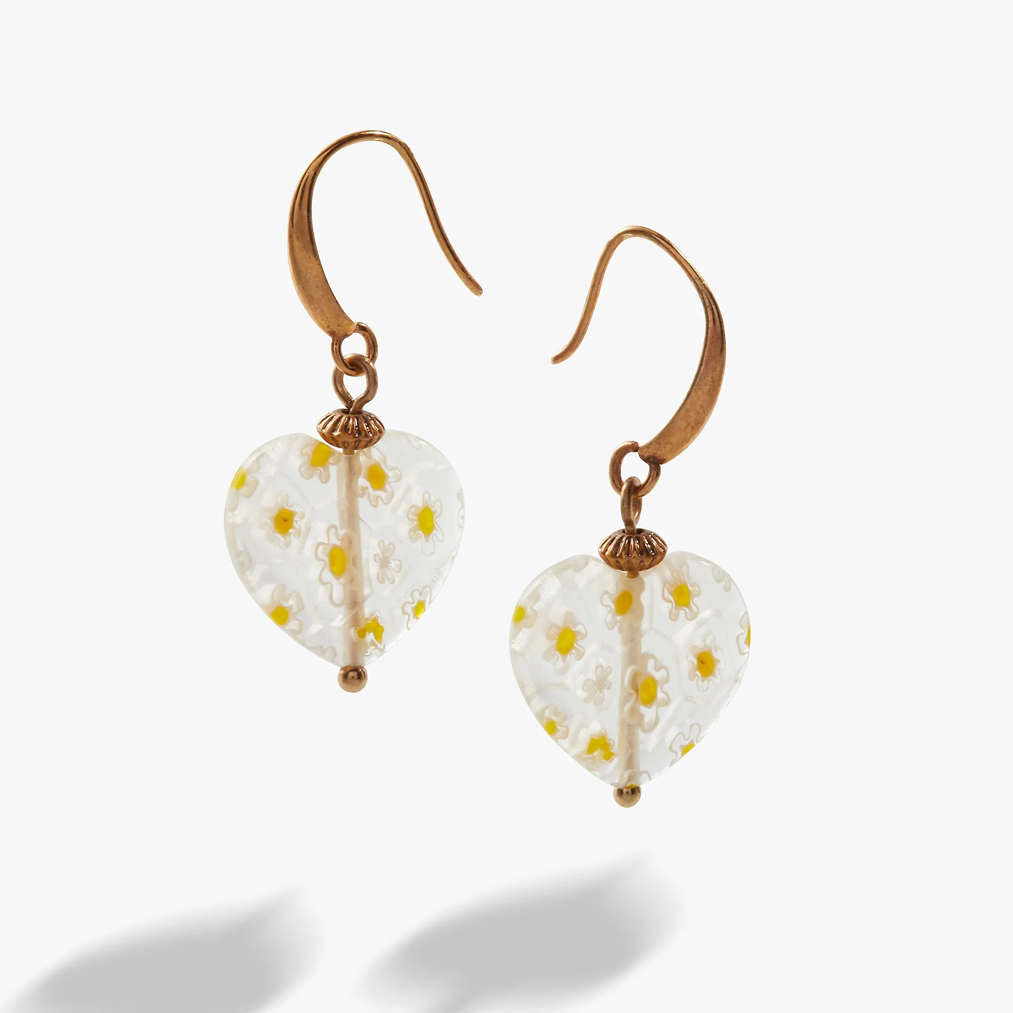 Daisy Heart Drop Earrings