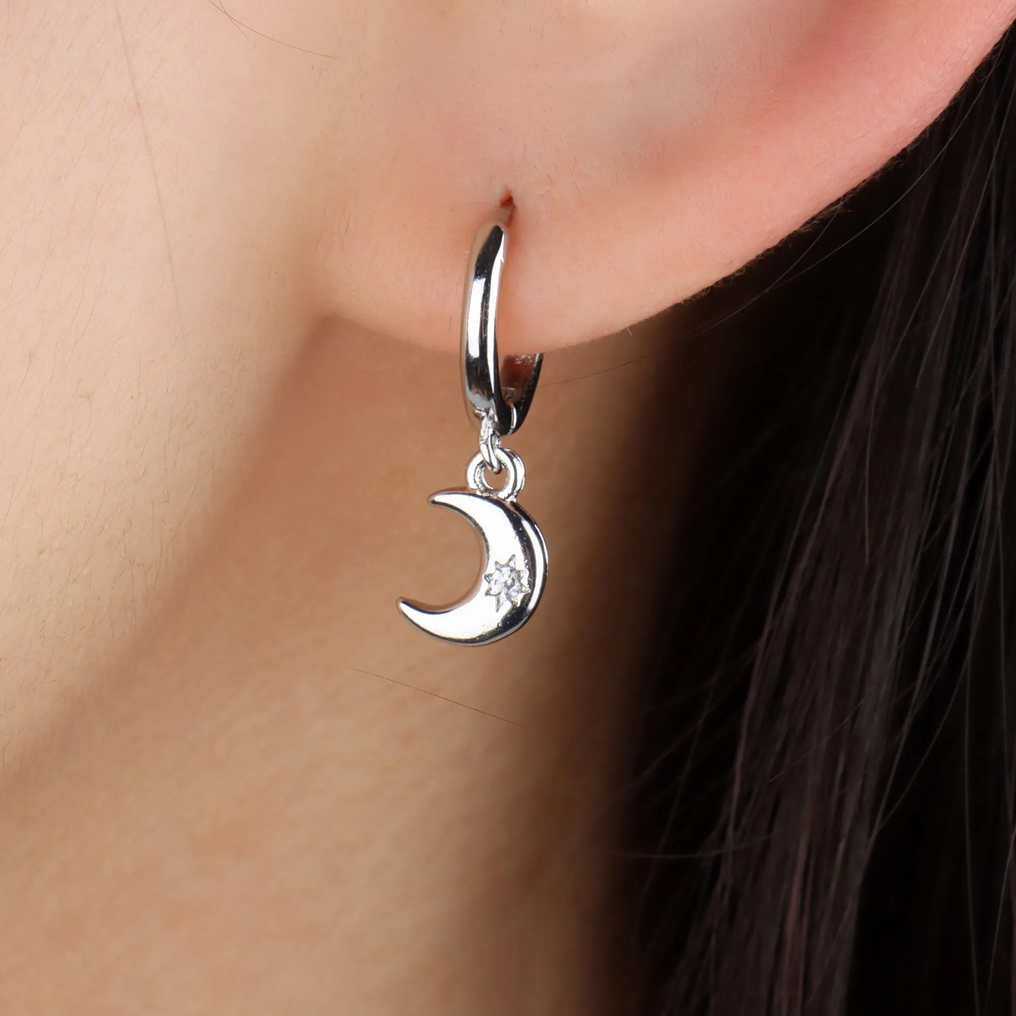 Dazzling Moon Drop Earrings