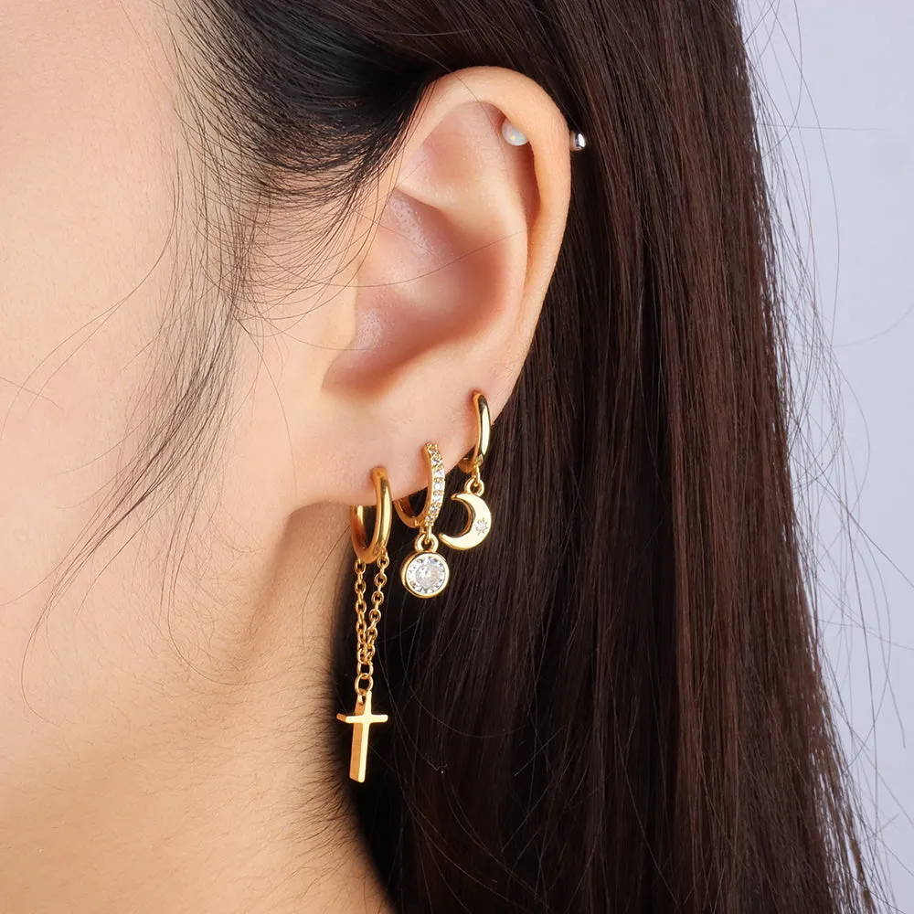 Dazzling Moon Drop Earrings