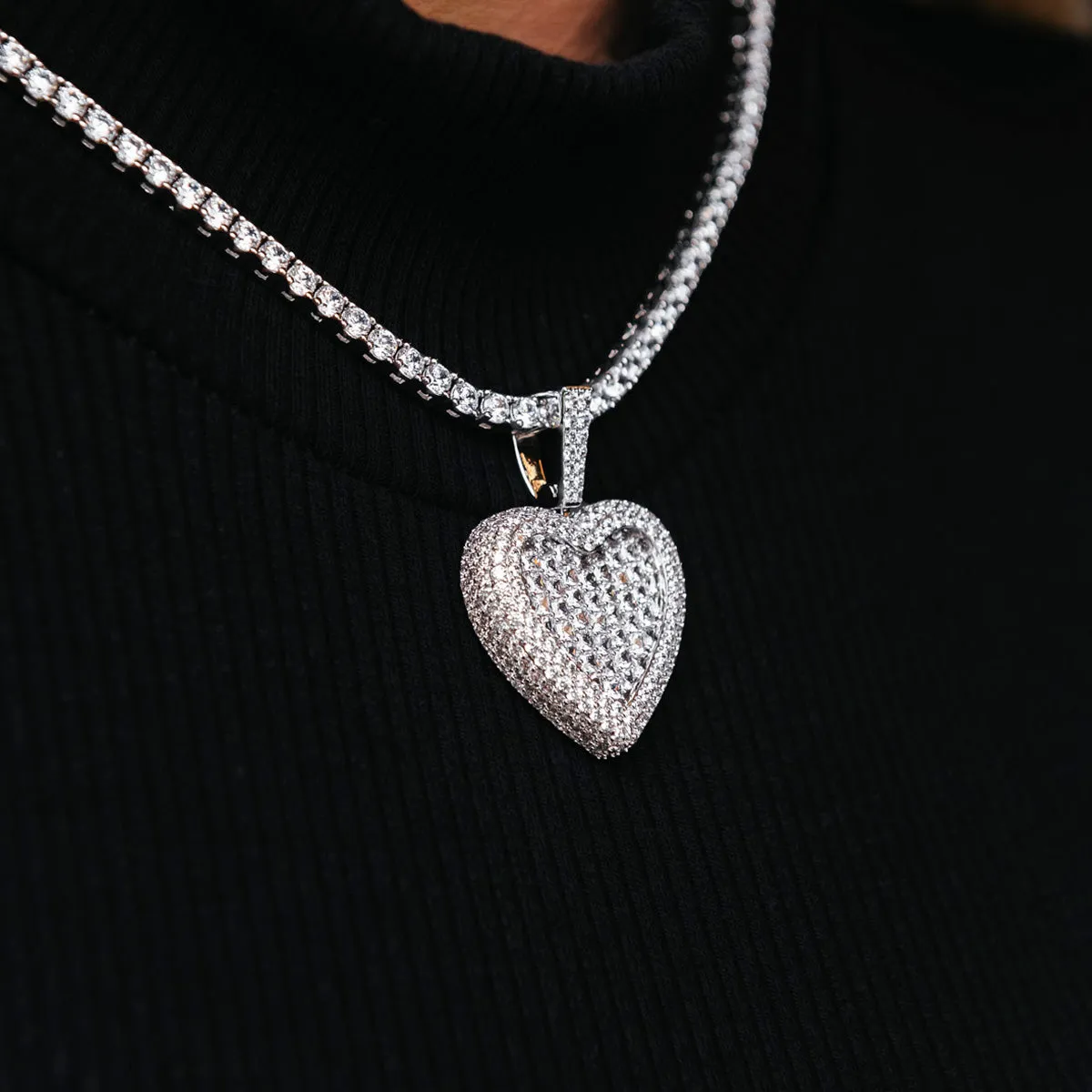 Diamond Baguette Heart Pendant