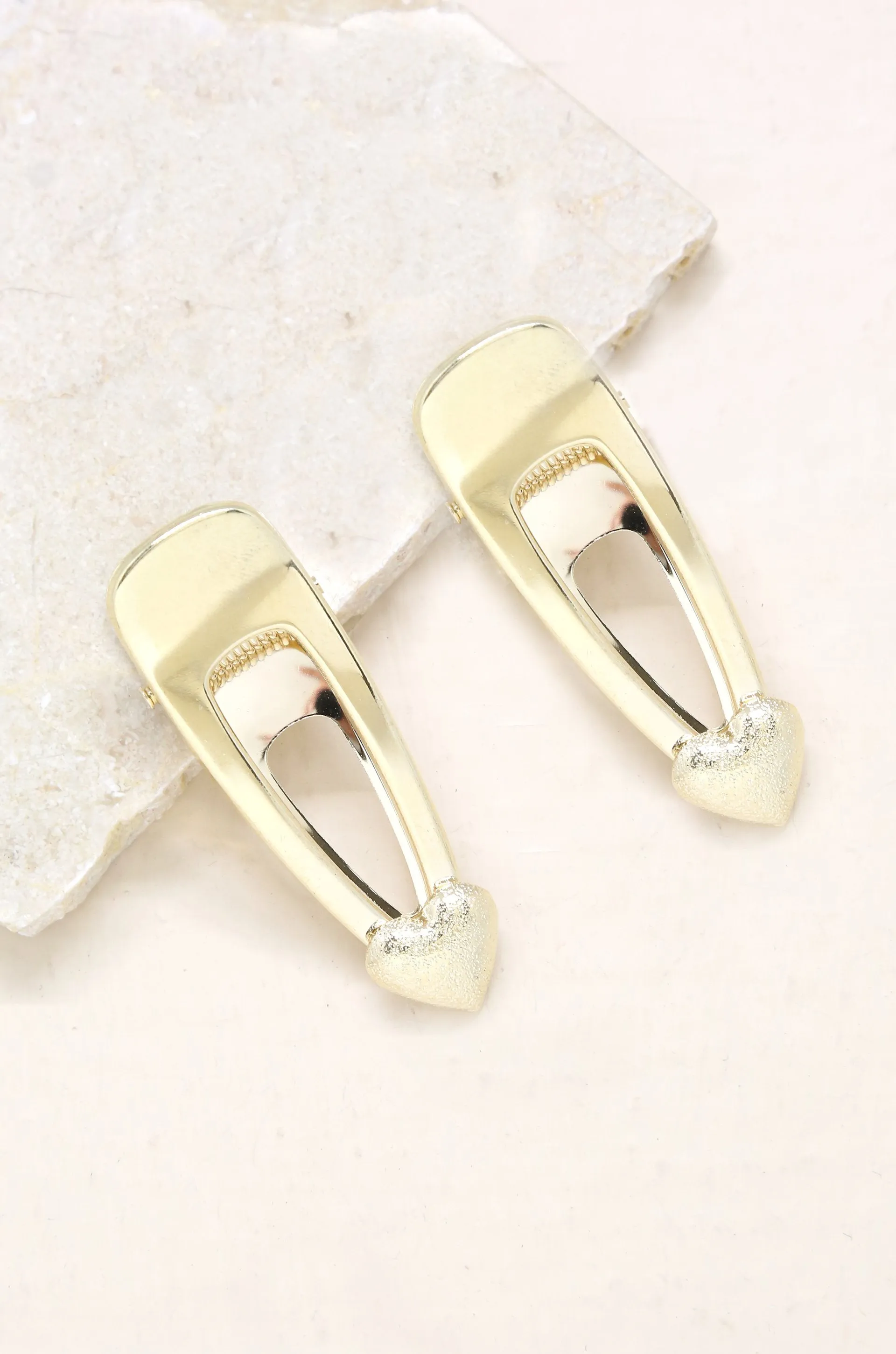 Double Love Clip Set in Gold