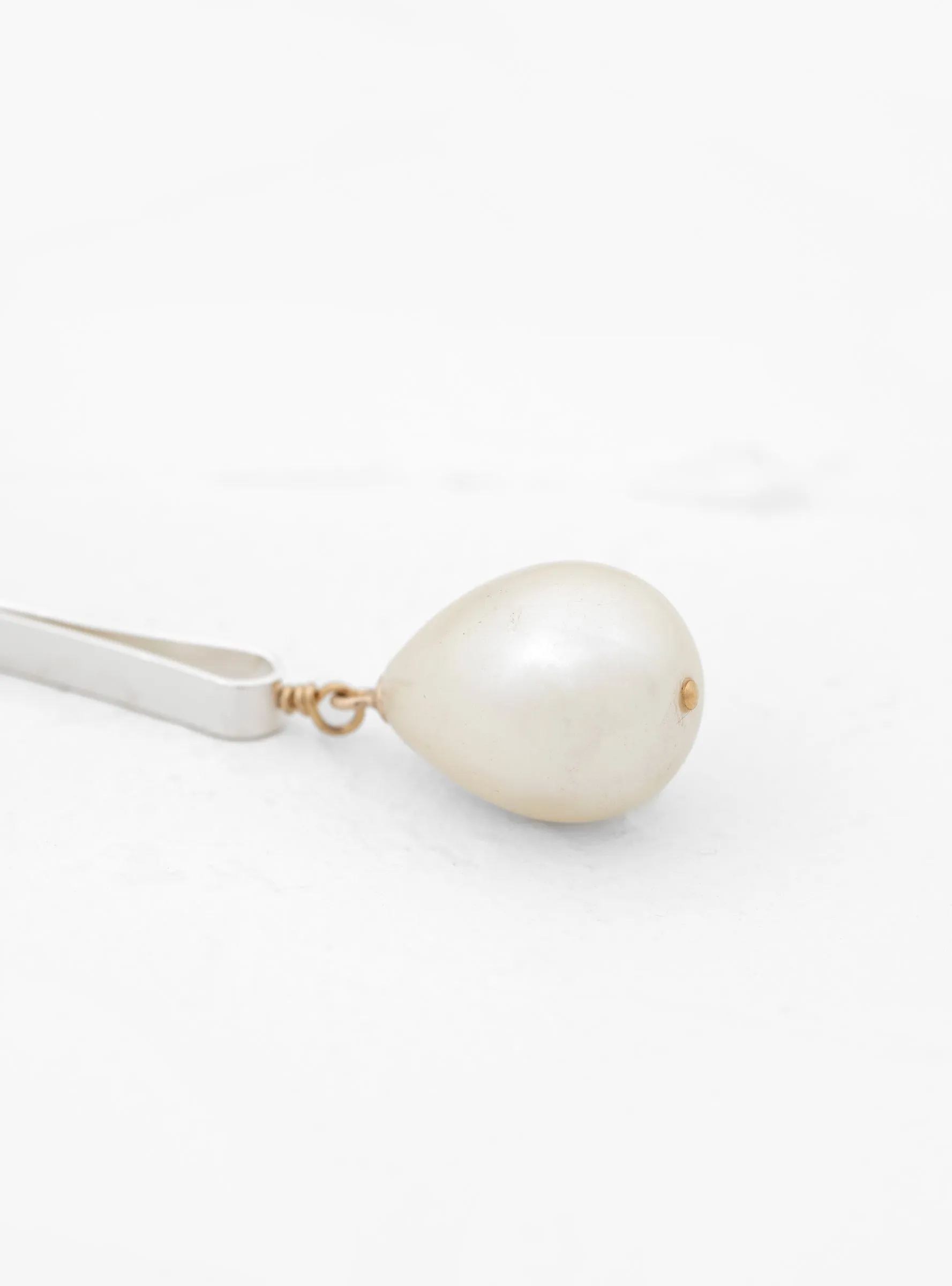 Drop Pearl Hair Pin Silver