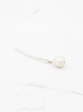 Drop Pearl Hair Pin Silver