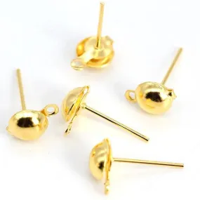 Ear Stud, Dome 4mm 10 pr