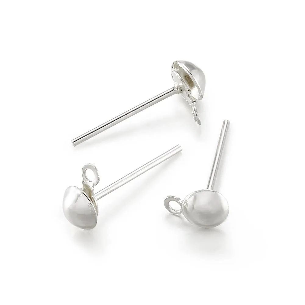 Ear Stud, Dome 4mm 10 pr