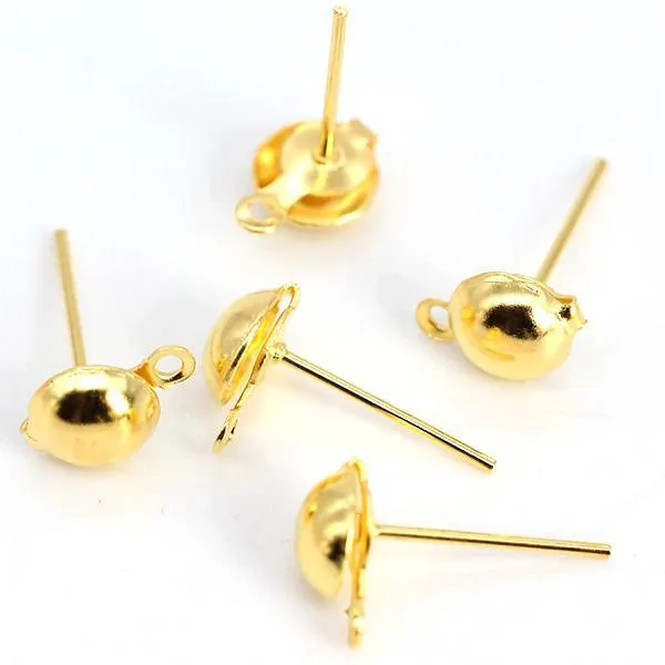 Ear Stud, Dome 4mm 10 pr