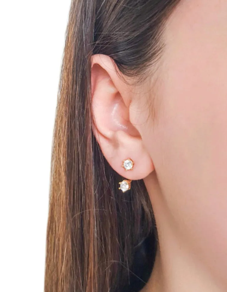 EARRING MINI EAR JACKET 2 CRYSTALS