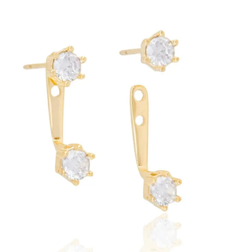 EARRING MINI EAR JACKET 2 CRYSTALS