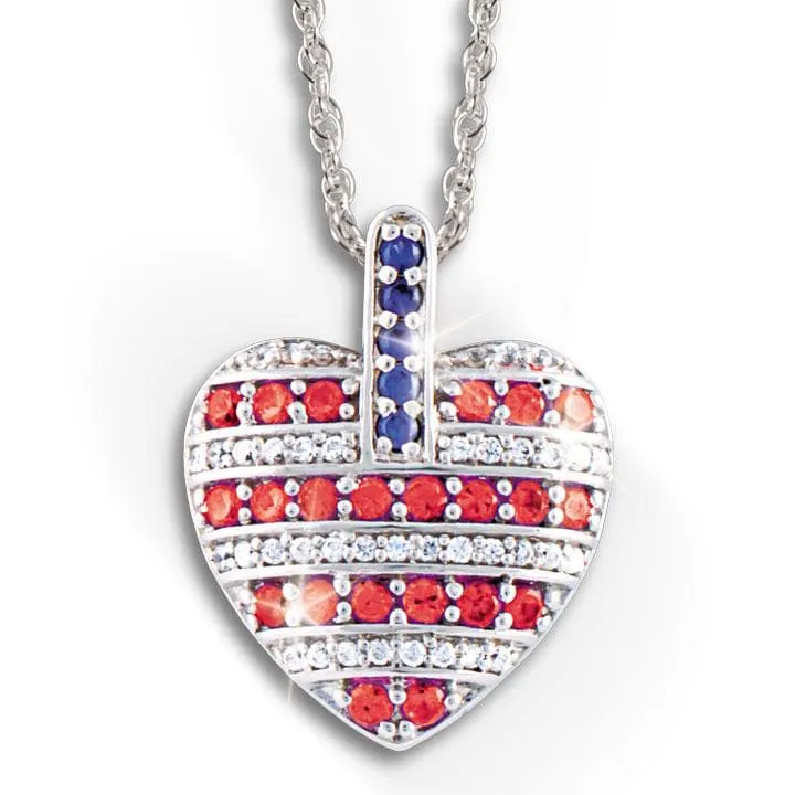 Flag Heart Pendant