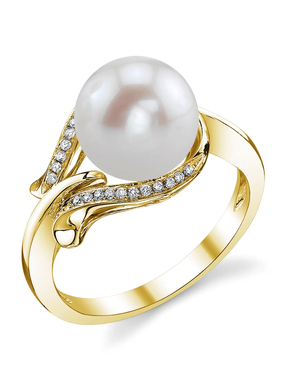 Freshwater Pearl & Diamond Willow Ring