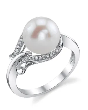 Freshwater Pearl & Diamond Willow Ring