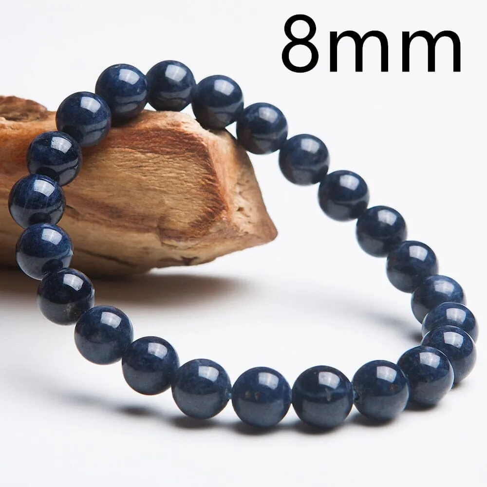 Genuine Natural Blue Sapphire Gemstone Strand Bracelet