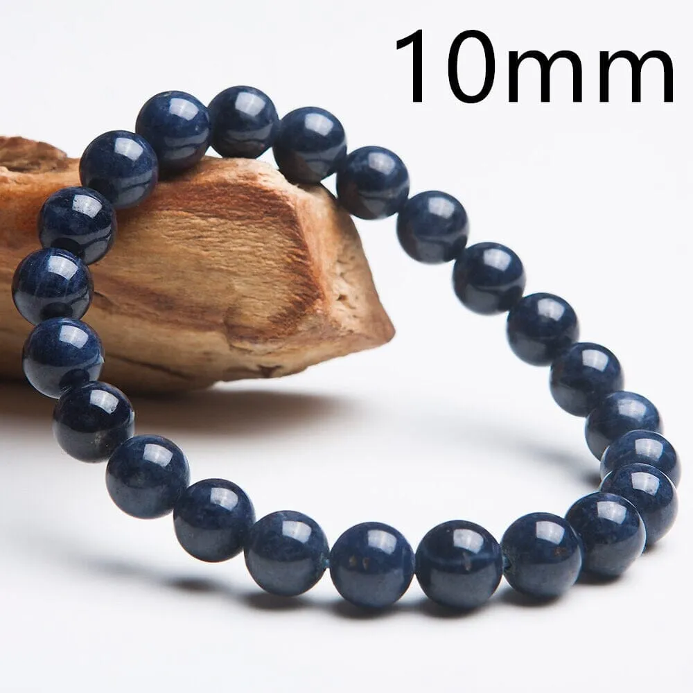 Genuine Natural Blue Sapphire Gemstone Strand Bracelet