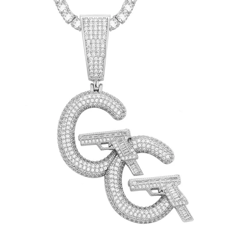 Premium Quality GG Engraved Pistol Pendant Necklace