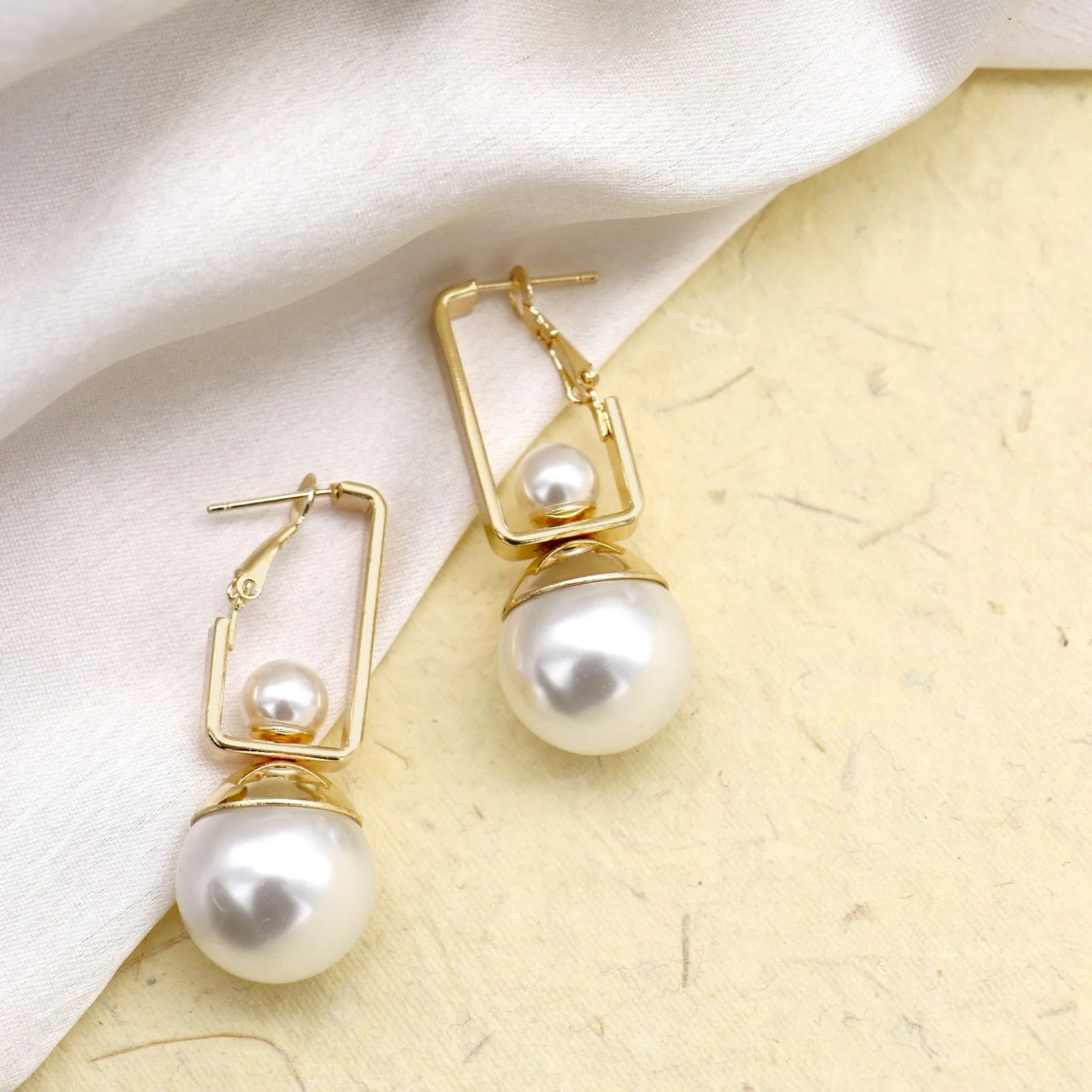 Gia Pearl Drop Gold Earrings