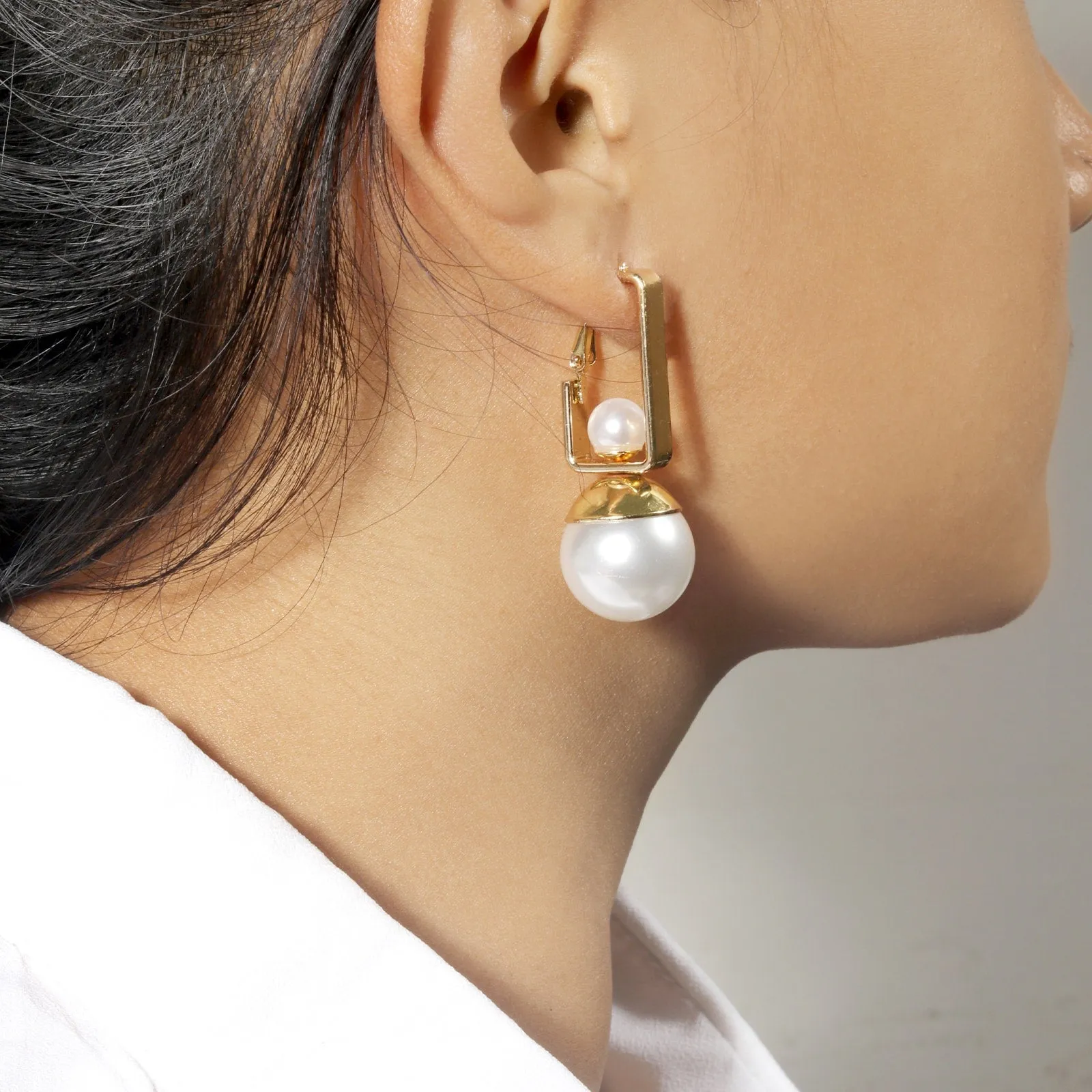 Gia Pearl Drop Gold Earrings