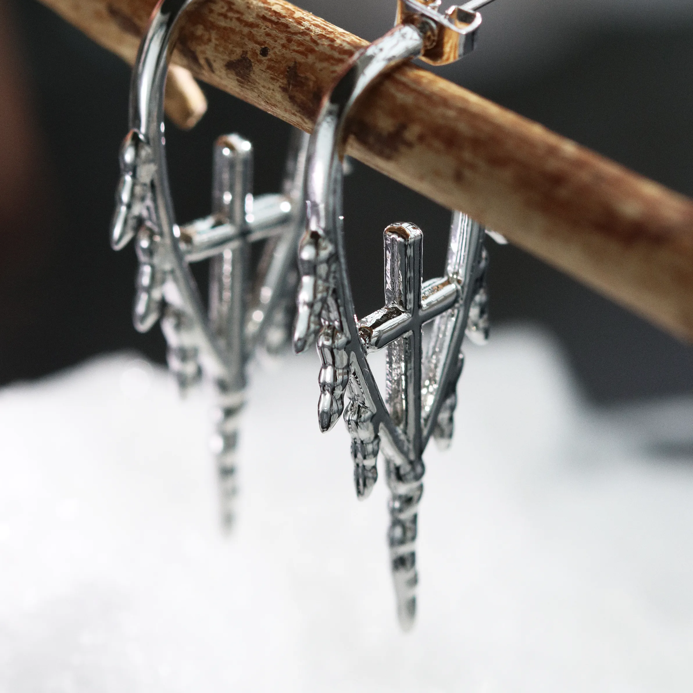 Gladius Icicle Sword Drop Earrings