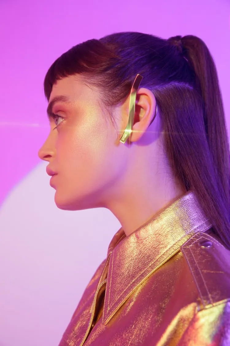 Gold bar ear-cuffs