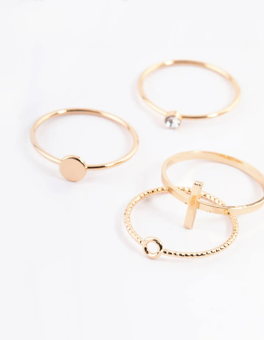 Gold Dainty Pearly Ring 6-Pack