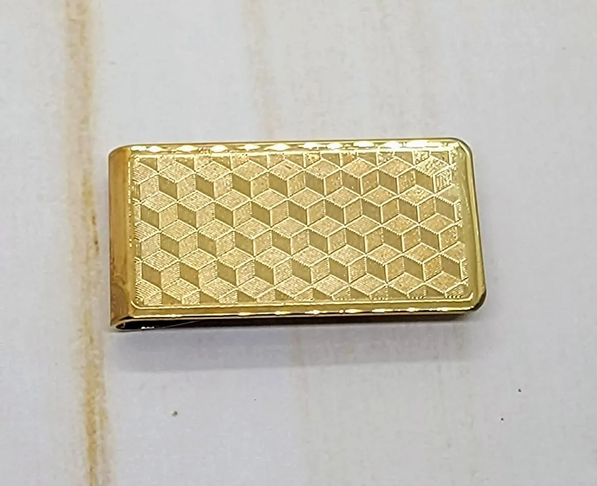 Gold Geometric Money Clip Blank (1) - L1273