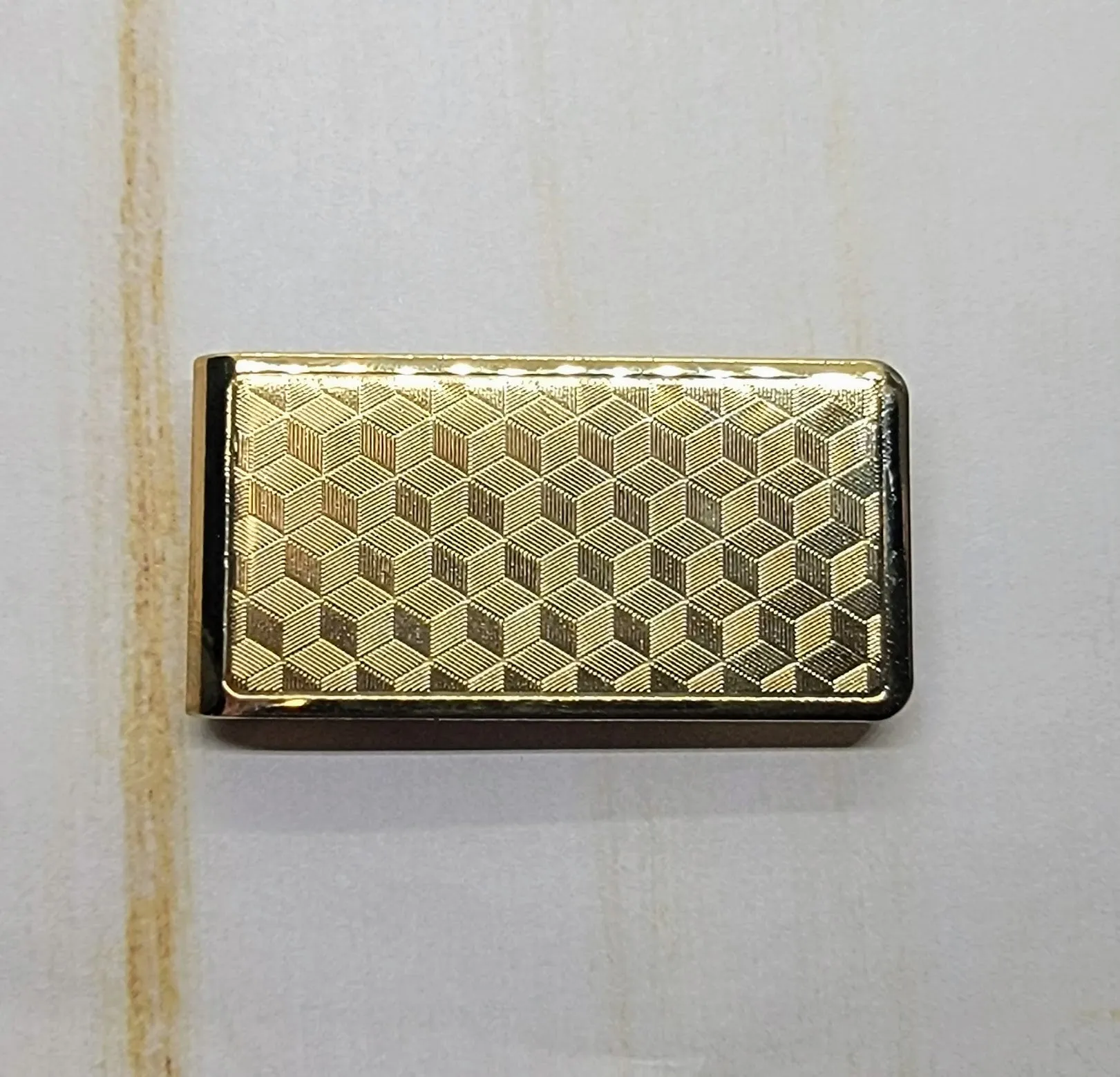 Gold Geometric Money Clip Blank (1) - L1273