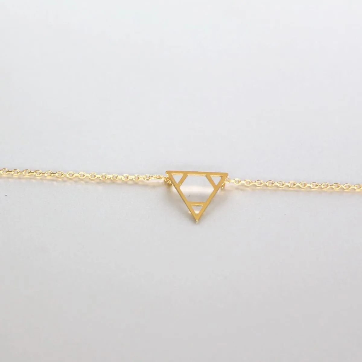 Gold Triangle Necklace, Gold Dipped Triangle Charm, Minimalist Necklace, Dainty Chain Necklace, Gift Necklace, Geometrical Necklace (SN104)