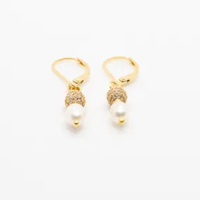 Golden Drop Pearl Earring