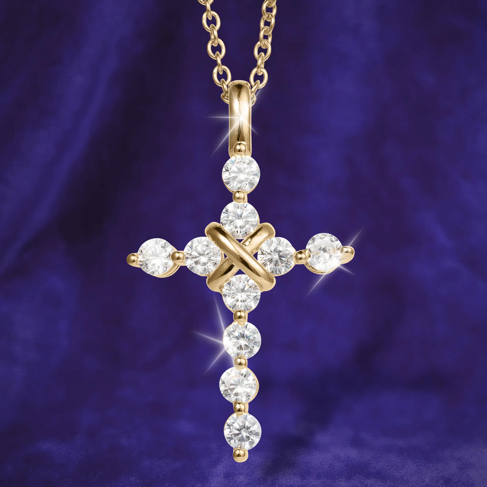 Golden Serenity Cross Pendant