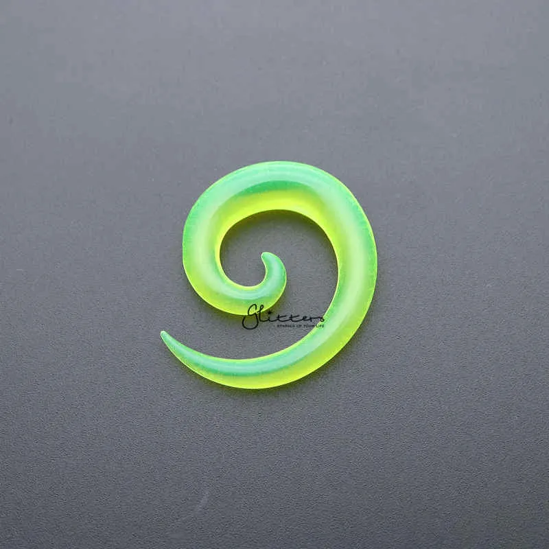 Green Acrylic Ear Spiral Taper Stretcher Plugs