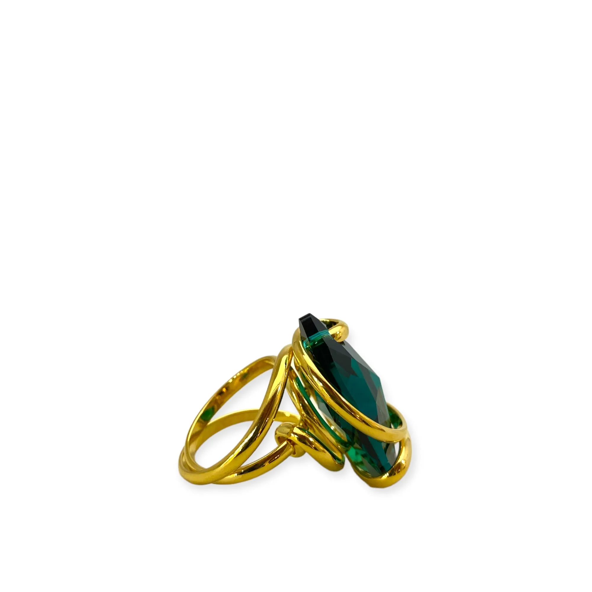 GREEN EMERALD DROP  RING