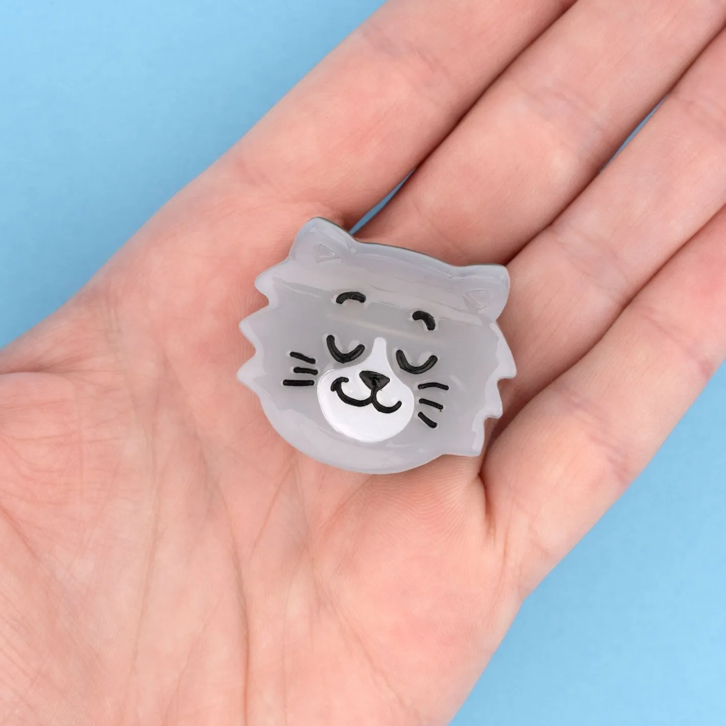 GREY CAT MINI HAIR CLAW