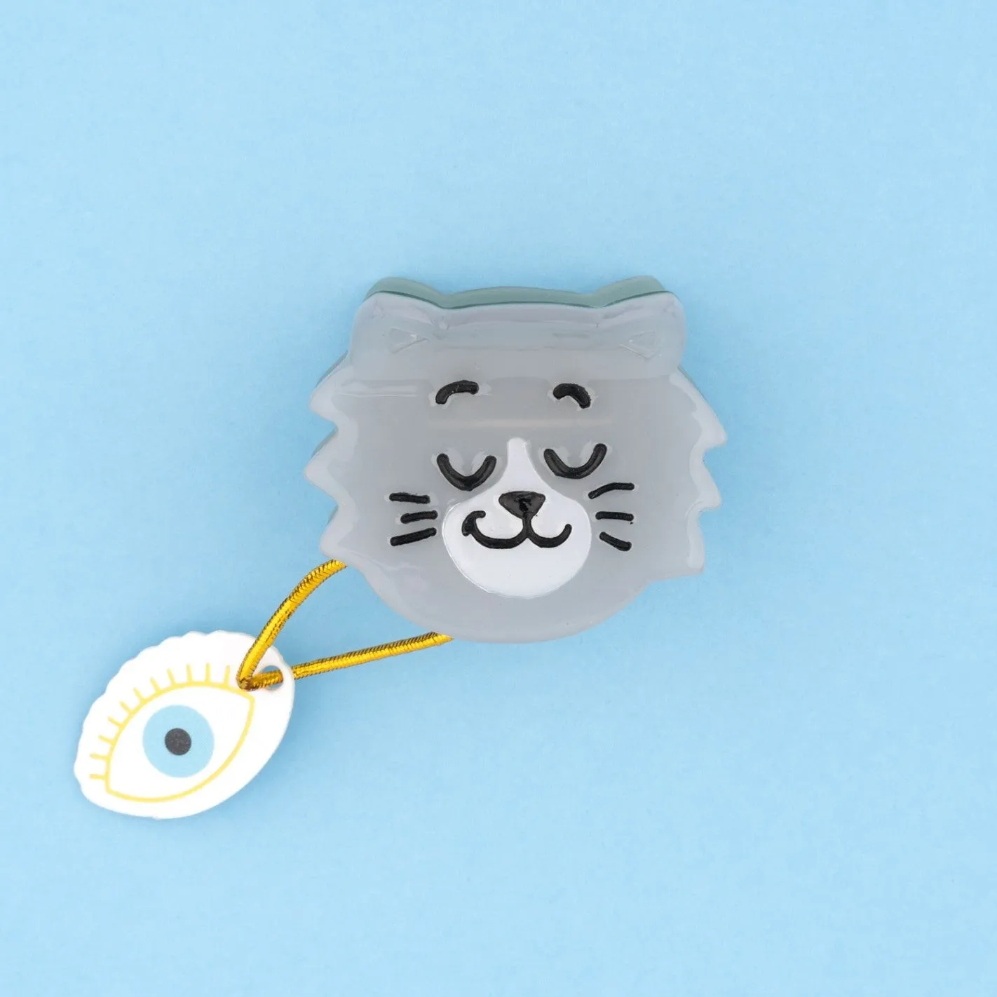 GREY CAT MINI HAIR CLAW