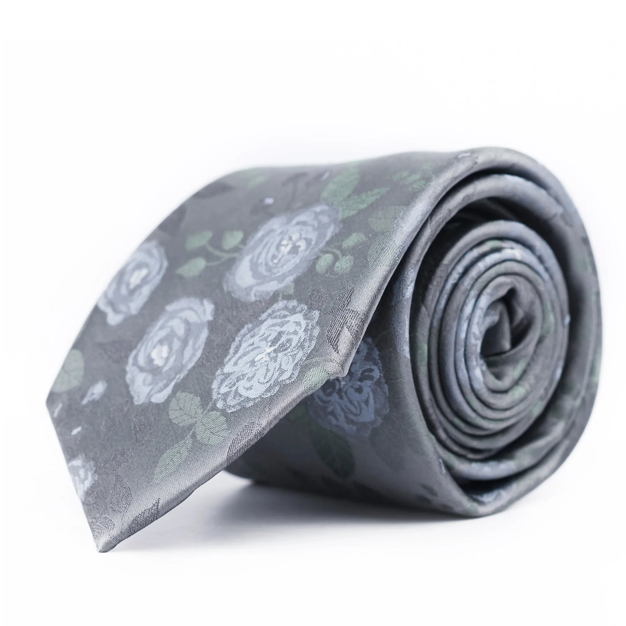 Grey Floral Tie