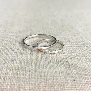 Hammered Stacking Ring • Sterling • Standard or Midi