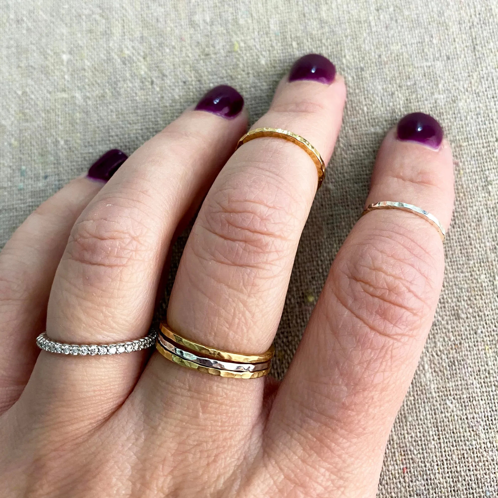 Hammered Stacking Ring • Sterling • Standard or Midi