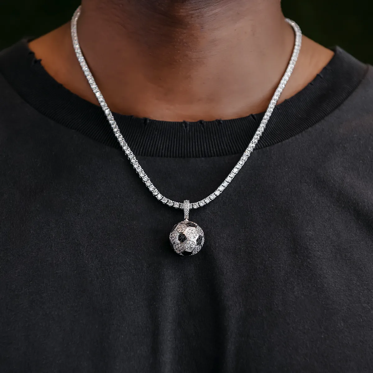 Iced Soccer Pendant