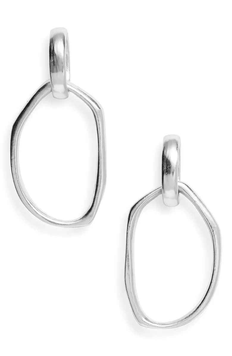 Irregular link drop earrings