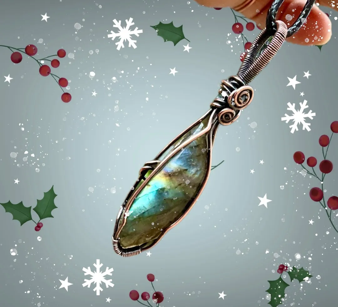 Labradorite Wire Wrapped Pendant