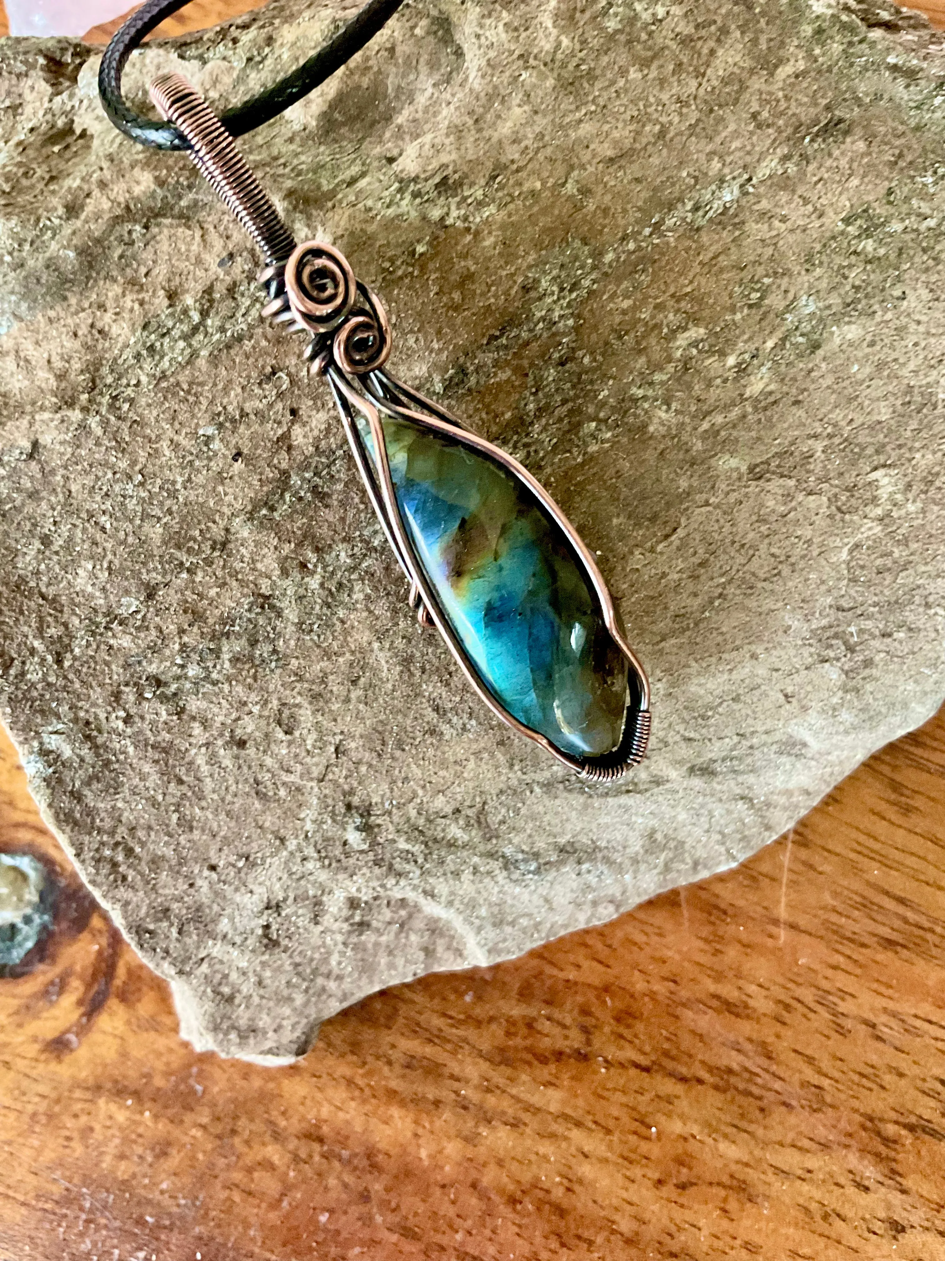 Labradorite Wire Wrapped Pendant