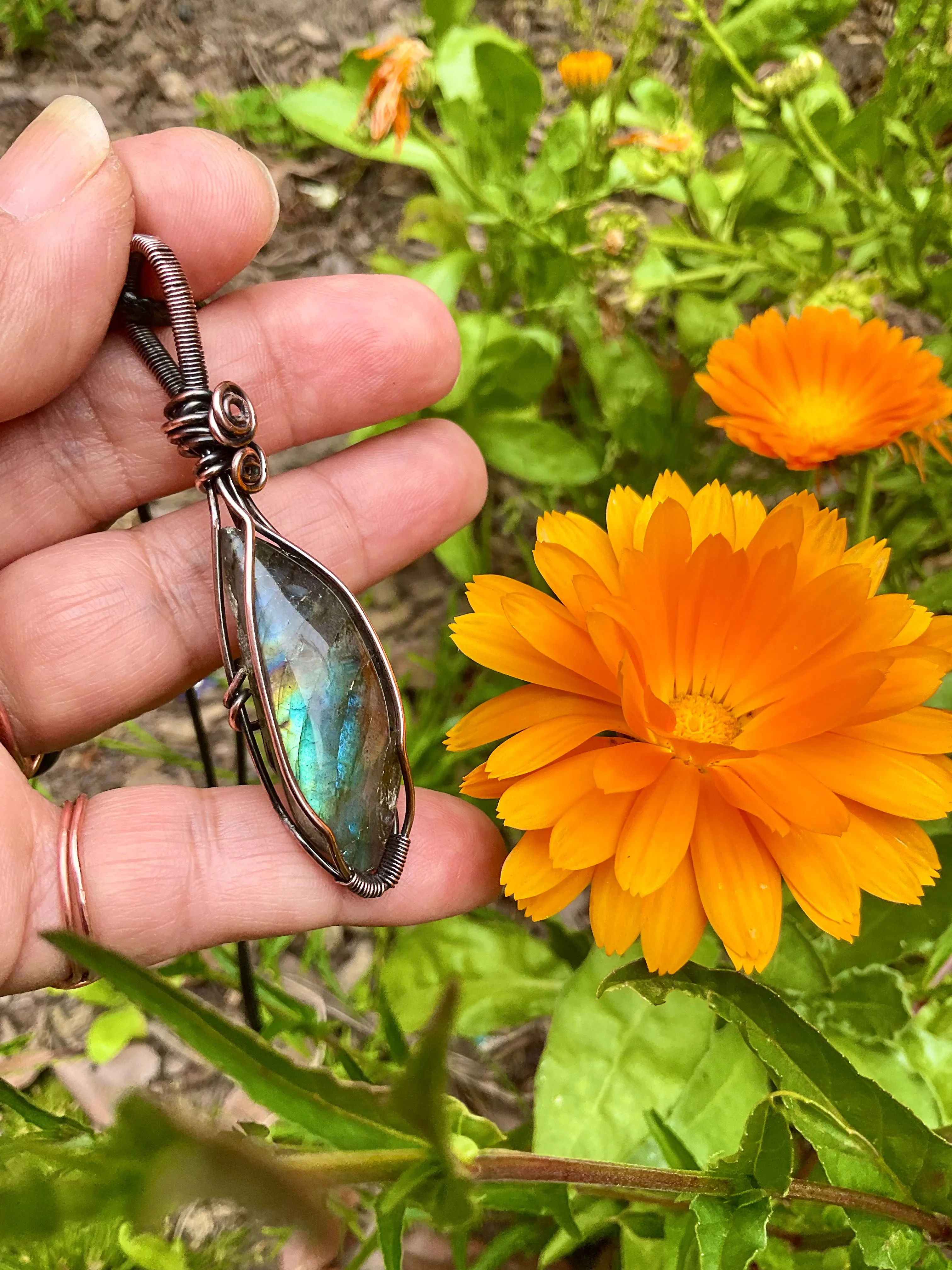 Labradorite Wire Wrapped Pendant