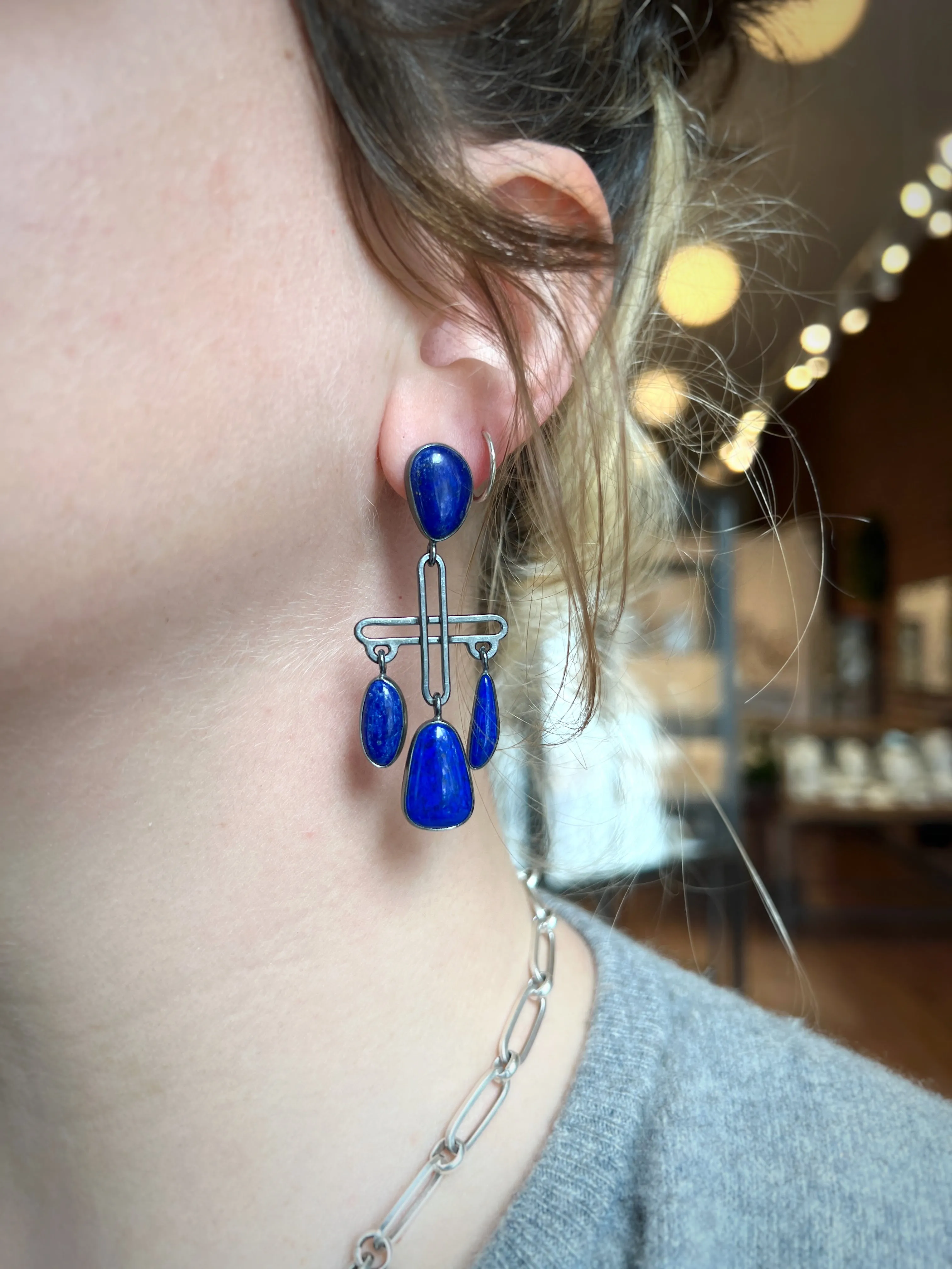 Lapis Plus Drop Earrings