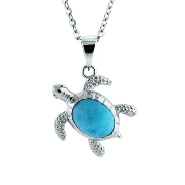 Larimar Haleiwa Honu Pendant