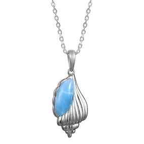 Larimar Whispering Shell Pendant