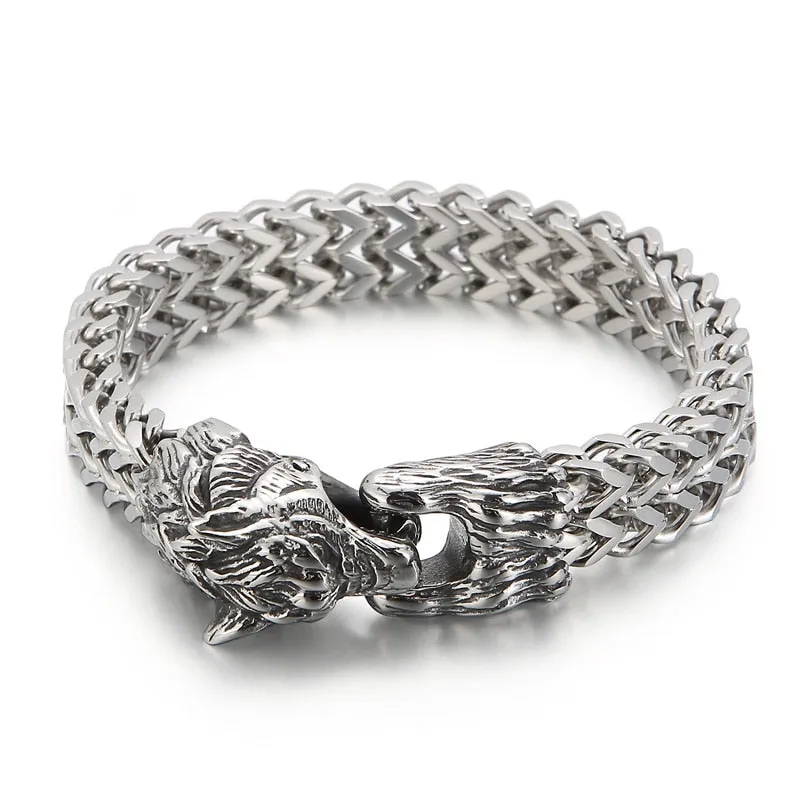 Luxurious Stainless Steel Wolf Bracelets