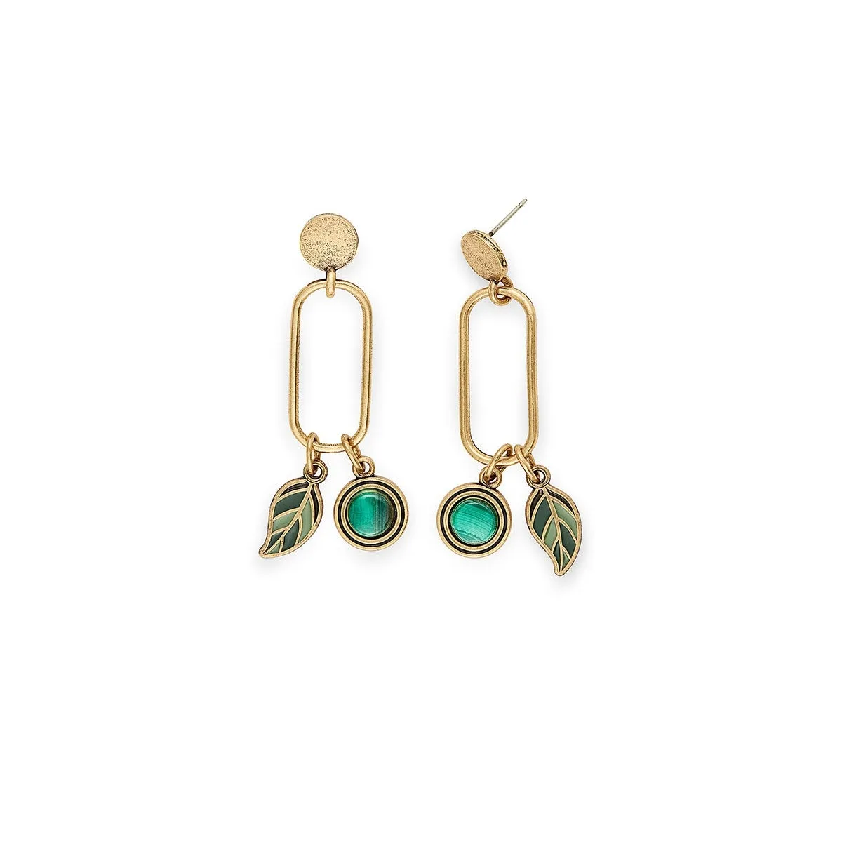 Malachite Gemstone Drop Earrings