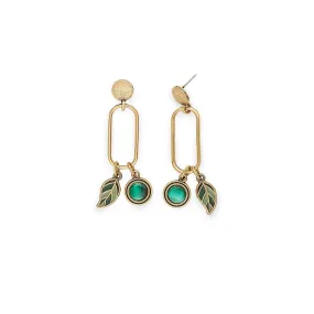 Malachite Gemstone Drop Earrings