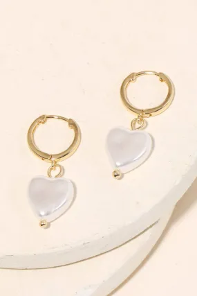 Mini Heart Drop Huggie Earrings