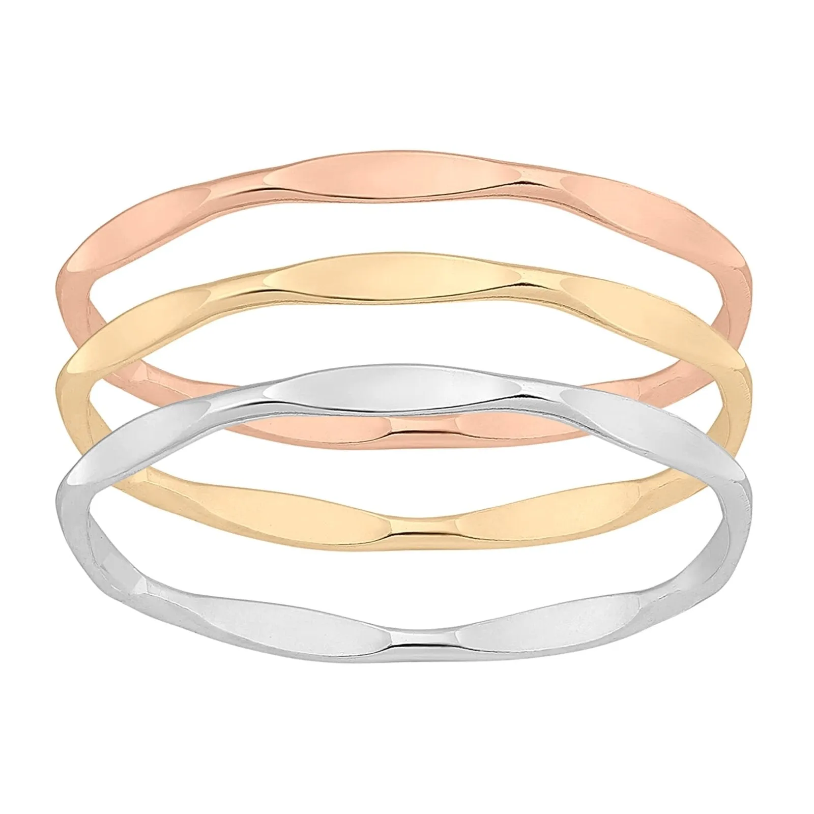 Mirror Hammered Stacking Ring