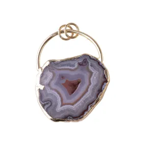 Moroccan Agate Large Freeform Pendant Gold - Pendant